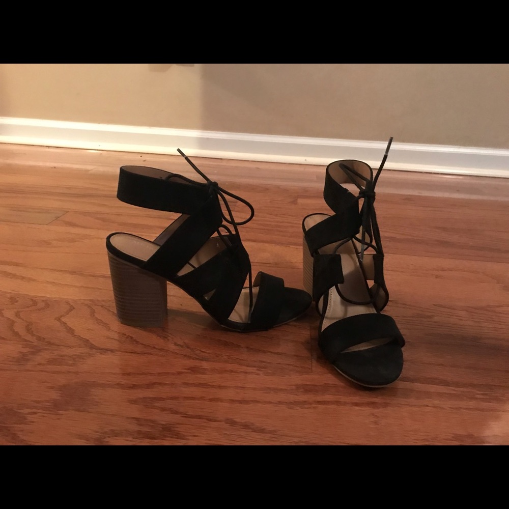 Black heeled sandals